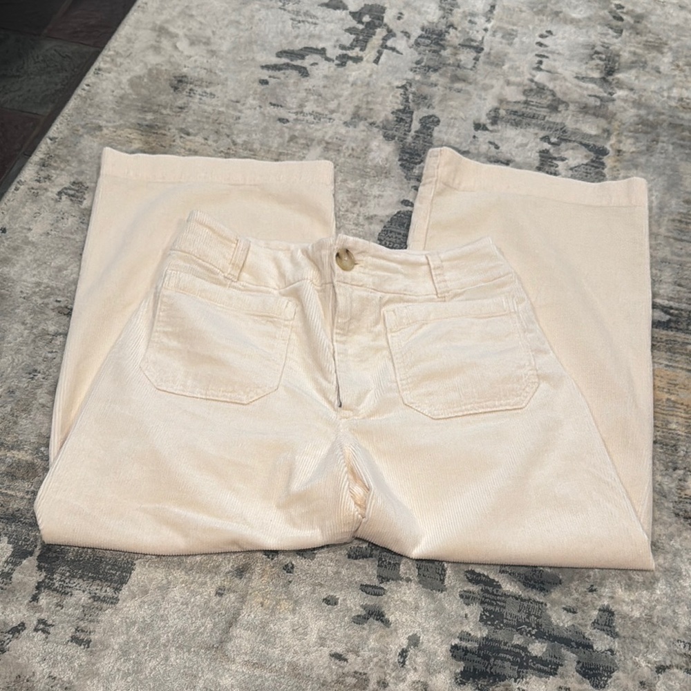 Anthropologie The Colette Cropped Wide Leg Corduroy Pants